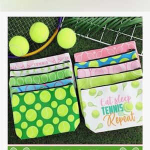 One Love Tennis Boutique-Themed Kids Pouches - Green, Pink, Blue